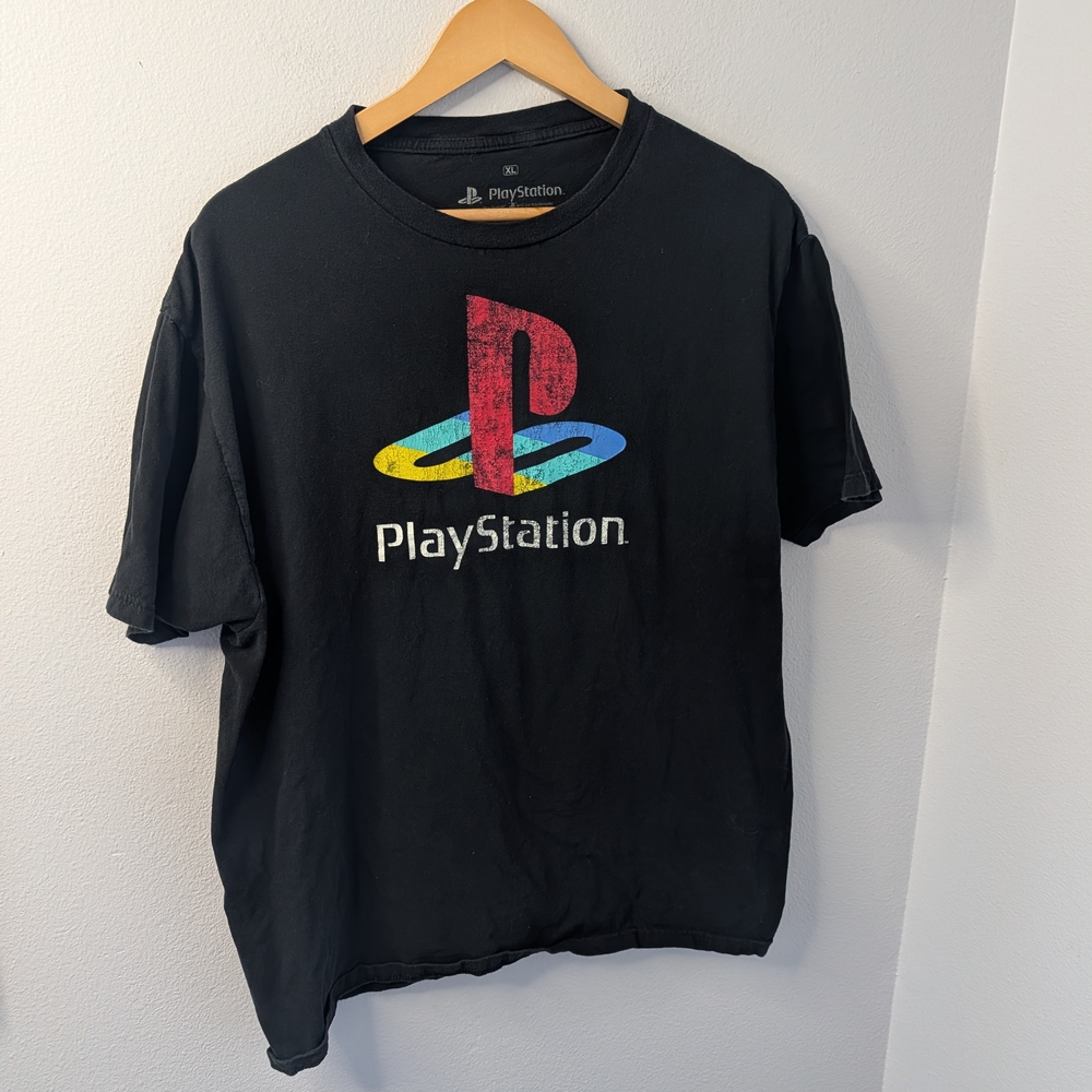 PlayStation Classic Logo Graphic‎ T-Shirt Black Size XL